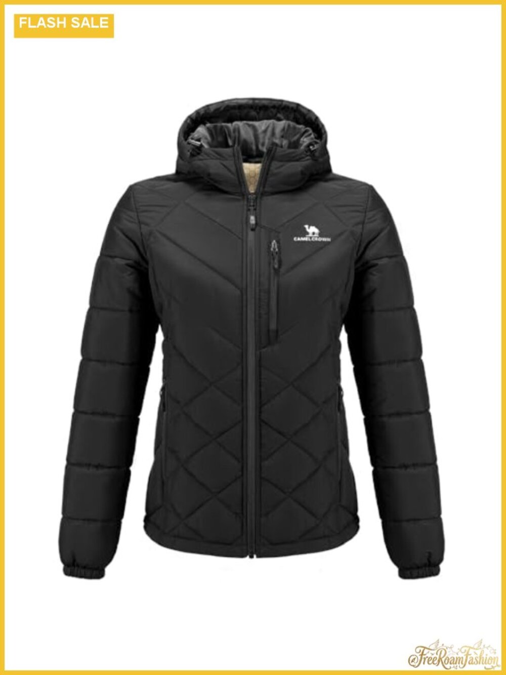 Women's Hooded Puffer Jacket Heat Reflective Lining Lightweight Winter Coat